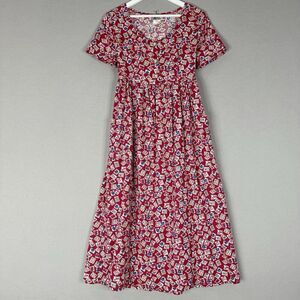 Vintage Disorderly Conduct Womens Dress Medium Red Fruit Postage Stamp Country